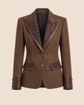 Consuelo™ | Blazer de espiga con paneles café