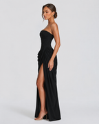 Constanza™ | Vestido largo strapless negro