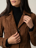 Teresa™ | Gabardina de gamuza