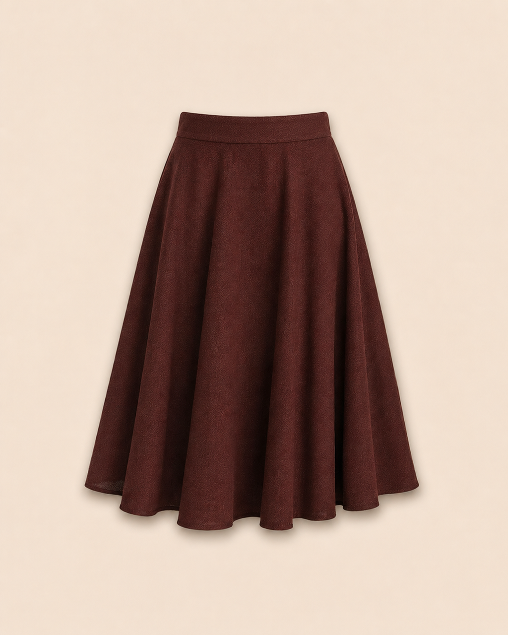 Katherine™ - Falda midi (Vino tinto)