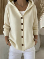 Rocío™ | Cárdigan con capucha beige