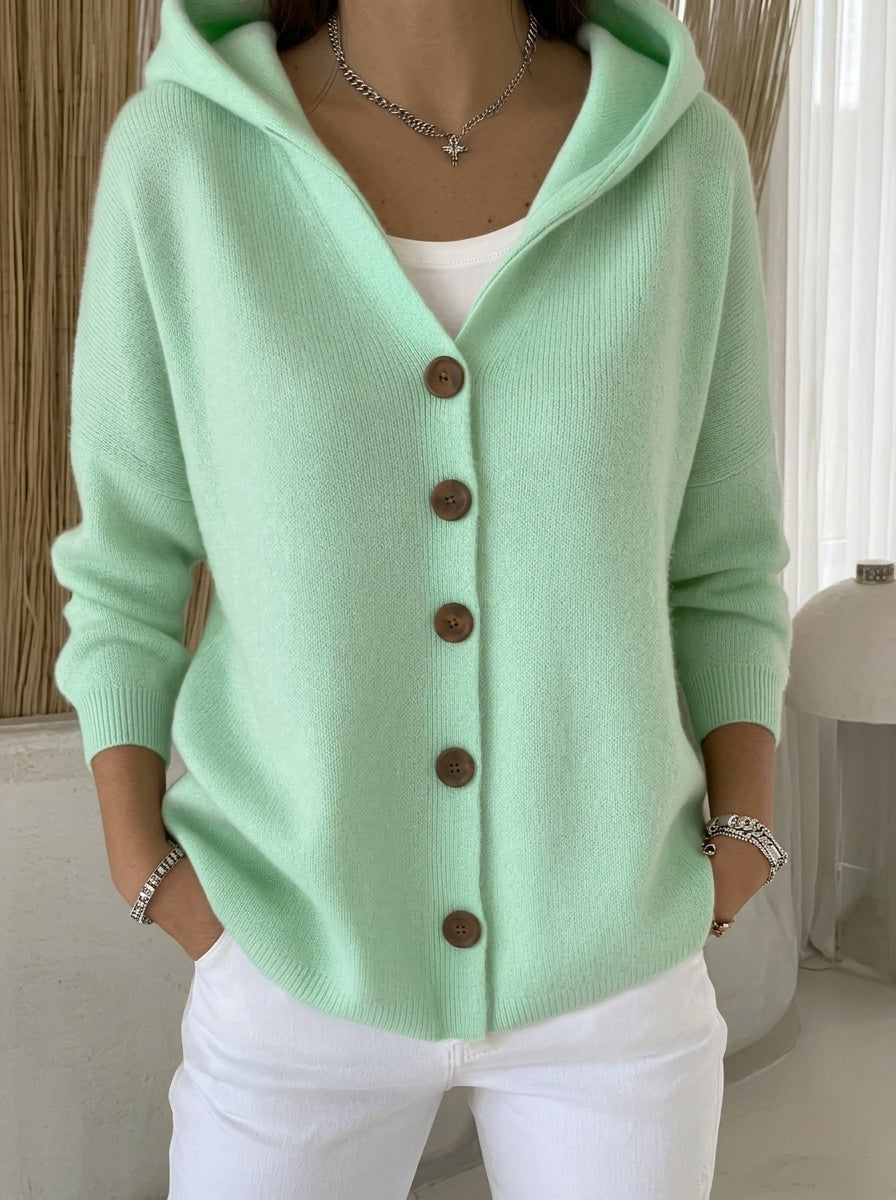 Rocío™ | Cárdigan con capucha verde