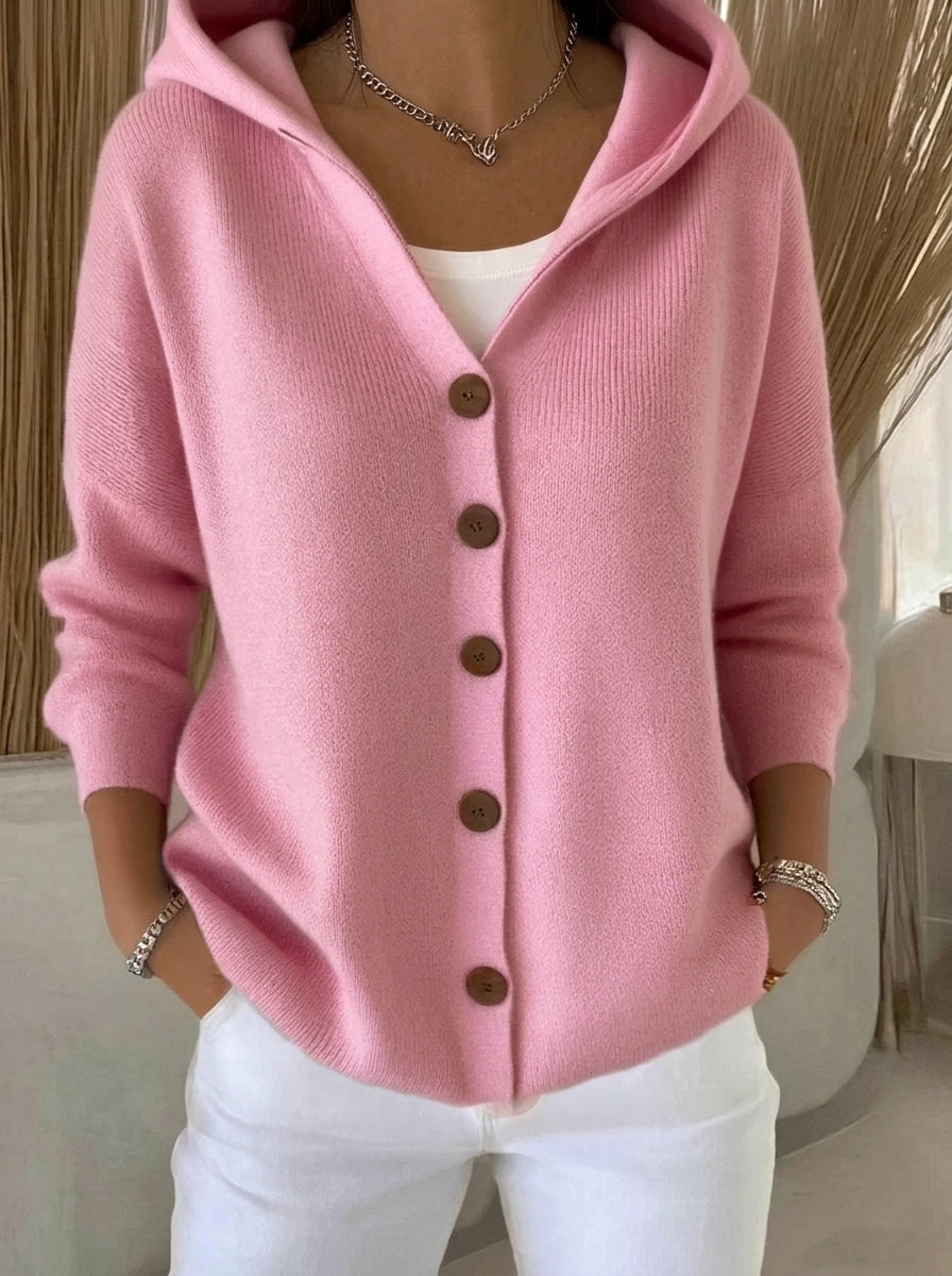 Rocío™ | Cárdigan con capucha rosa