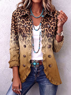 Carmen™ | Chamarra animal print con holanes leopardo ocre