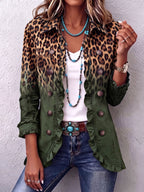 Carmen™ | Chamarra animal print con holanes leopardo verde
