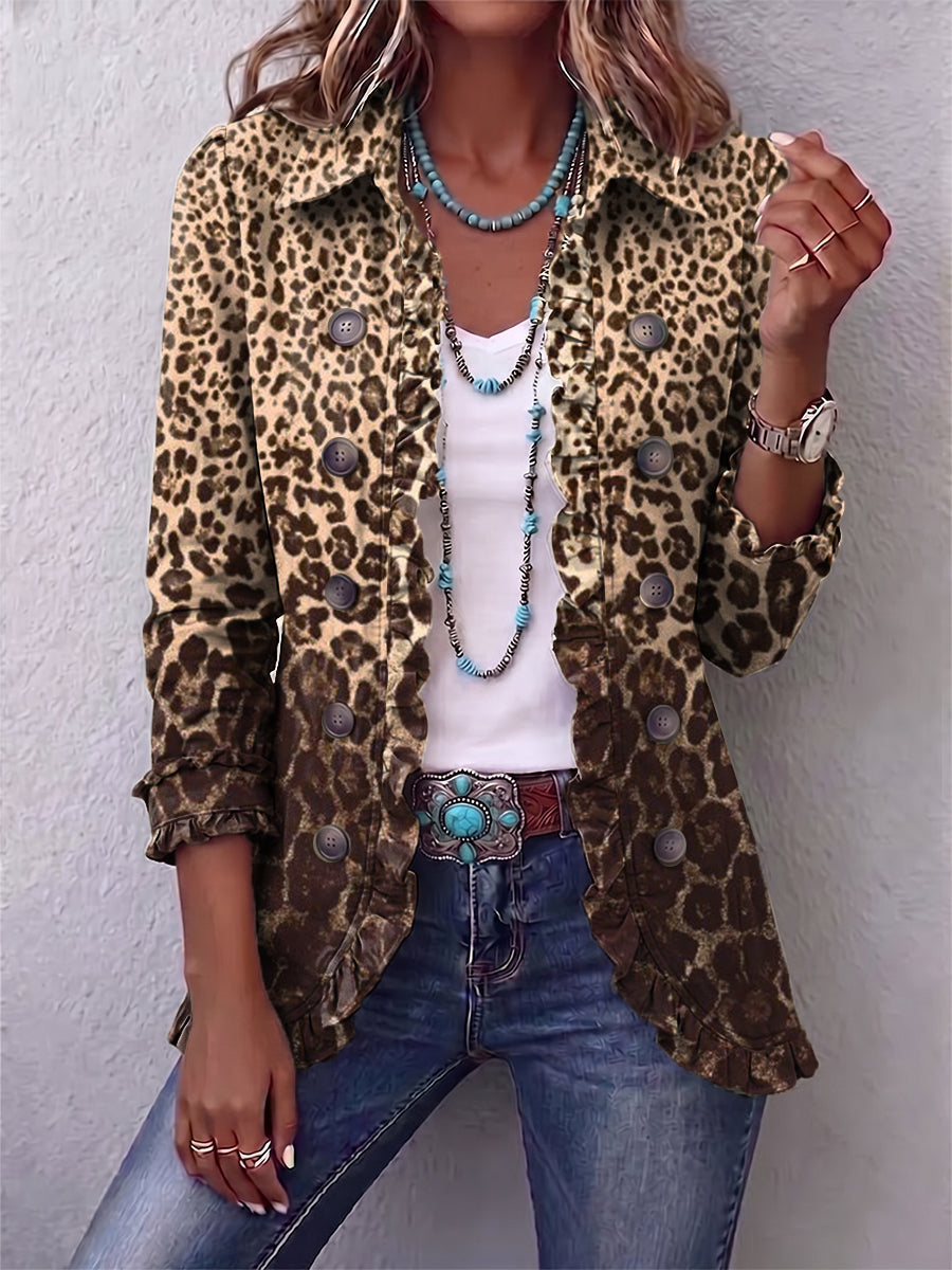 Carmen™ | Chamarra animal print con holanes leopardo multicolor