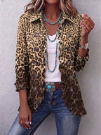 Carmen™ | Chamarra animal print con holanes leopardo multicolor